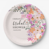 Assiettes En Carton Romantique pastel fleurs sauvages printemps nuptia (Devant)