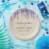Assiettes En Carton Romantique Purple Wisteria sur Parchemin rustique (Fête)