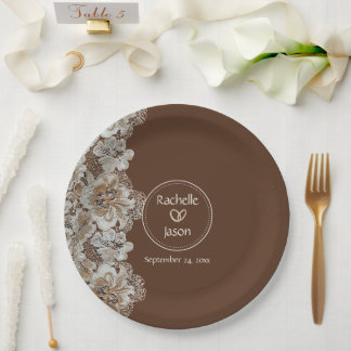 Assiettes En Carton Romantique rustique pays occidental cuir et dentel