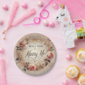 Assiettes En Carton Romantique : "Vous M'épouserez ?" Plaque de papier (Fête)