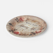 Assiettes En Carton Romantique : "Vous M'épouserez ?" Plaque de papier (Angle)