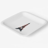 Assiettes En Carton Romantique White Red Hearts Tour Eiffel Mariage (Angulaire)