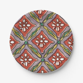 Assiettes En Carton Rombos y flores