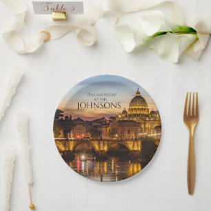 Assiettes En Carton Rome Italie Paysage