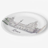 Assiettes En Carton Rome Italie Ville Scène Domes Obelisk dessin d'enc (Angle)