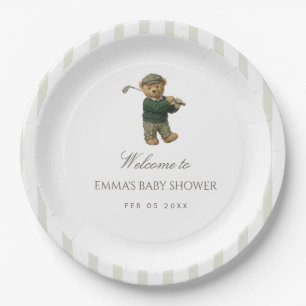 Assiettes En Carton Ronde eddy Bear Golf Baby Shower Nouveau dans le C
