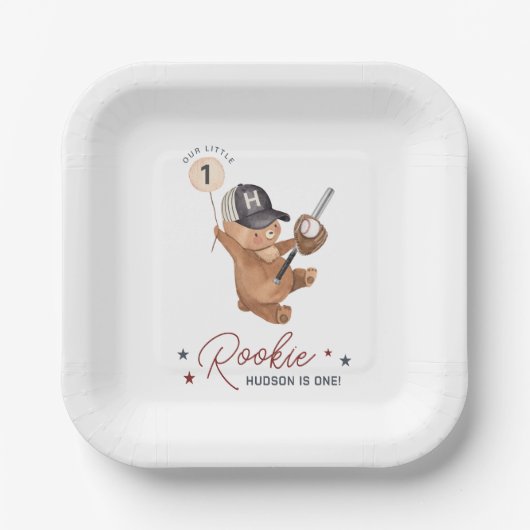 Assiettes En Carton Rookie 1er Ours d'anniversaire (Recto)
