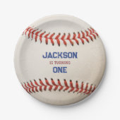 Assiettes En Carton Rookie de baseball de l'année Anniversaire Garçon (Devant)