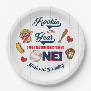 Assiettes En Carton Rookie de l'année 1er anniversaire de la fête de b