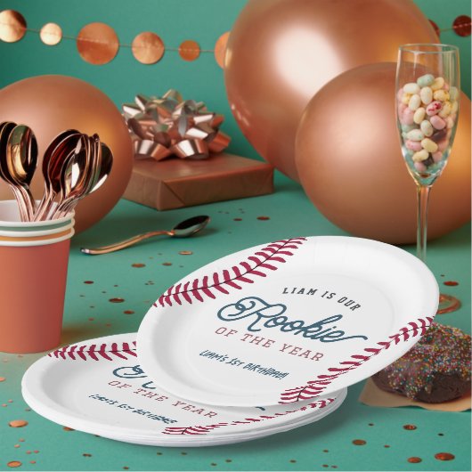 Assiettes En Carton Rookie de l'année Baseball 1er anniversaire (Multi)