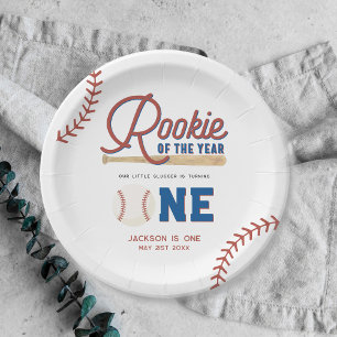 Assiettes En Carton Rookie de l'année Baseball 1er anniversaire fête