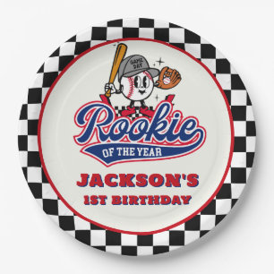 Assiettes En Carton Rookie De L'Année Baseball Personnalisé Anniversai