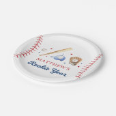 Assiettes En Carton Rookie de l'année Baseball premier anniversaire (Angle)