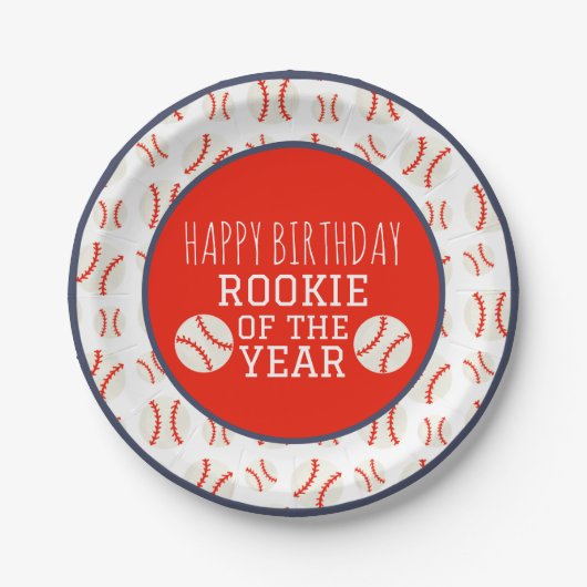 Assiettes En Carton Rookie of the Year Baseball Paper Plate (Devant)