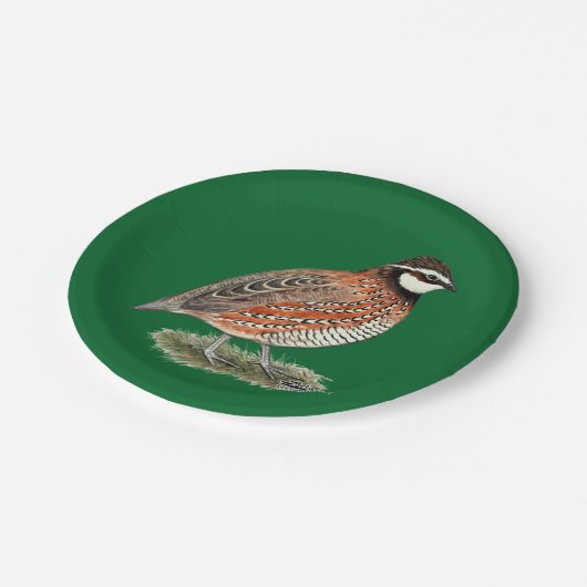 Assiettes En Carton Rooster Bobwhite Quail (Angle)