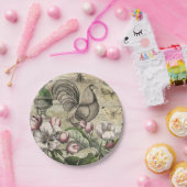 Assiettes En Carton Rooster Garden Flower Papillon Art (Fête)