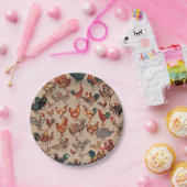 Assiettes En Carton Rooster Poulet de la ferme Pays Animal (Fête)