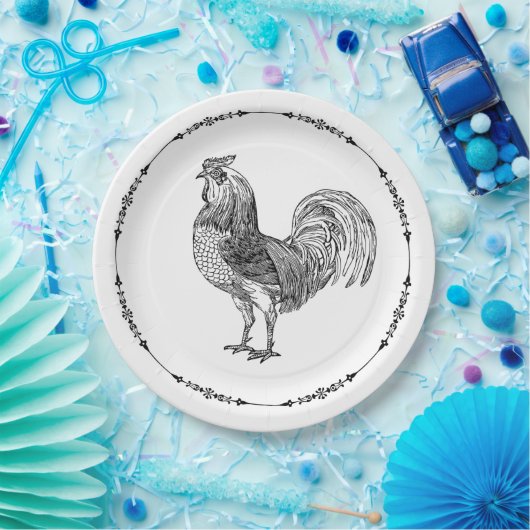Assiettes En Carton Rooster rustique (Fête)