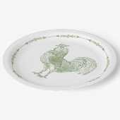 Assiettes En Carton Rooster rustique Sage Green (Angle)
