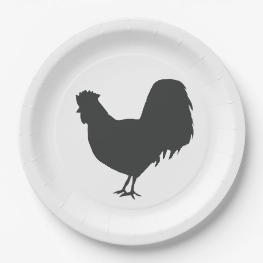 Assiettes En Carton Rooster Silhouette Barnyard Party Paper Napkin (Devant)