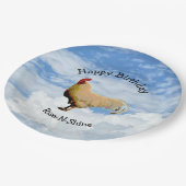 ASSIETTES EN CARTON ROOSTER SKY CLOUDS HEUREUX BIRTHDAY PAPER PLATE (Angle)