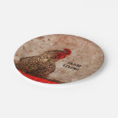 Assiettes En Carton Rooster Vintage Antique Brown Texture (Angle)