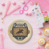 Assiettes En Carton Roping Cowboy AJOUTER LE NOM Western Family Horse (Fête)