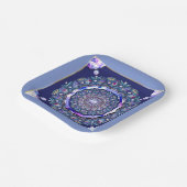 Assiettes En Carton Rosace bleue (Angulaire)