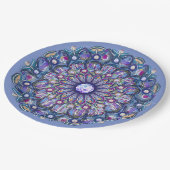 Assiettes En Carton Rosace bleue (Angle)