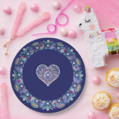 Assiettes En Carton Rosace bleue (Fête)