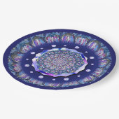 Assiettes En Carton Rosace bleue (Angle)