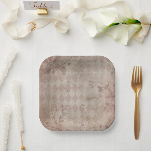 Assiettes En Carton rose (Mariage)