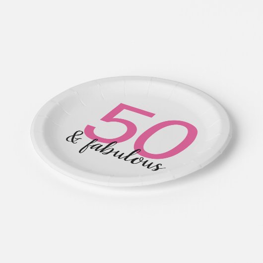 Assiettes En Carton Rose 50 et fabuleux Plaques papier fête d'annivers (Angle)