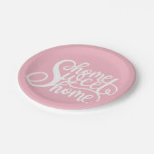 Assiettes En Carton Rose à la maison doux à la maison (Angle)