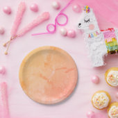 Assiettes En Carton Rose abstrait moderne, jaune, pêche (Fête)