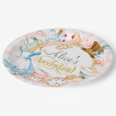 Assiettes En Carton Rose, Alice Onederland, 1er anniversaire de fille (Angle)