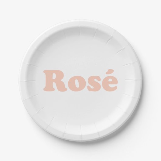 Assiettes En Carton "Rose all day" Rose  rose clair blanc (Devant)