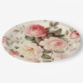 Assiettes En Carton Rose anglais rose élégant (Angle)