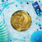 Assiettes En Carton Rose anglaise jaune (Fête)