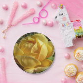 Assiettes En Carton Rose anglaise jaune (Fête)