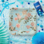 Assiettes En Carton Rose aquarelle délicat (Fête)