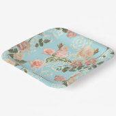 Assiettes En Carton Rose aquarelle délicat (Angulaire)