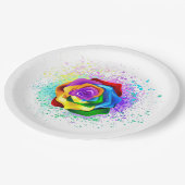 Assiettes En Carton Rose arc-en-ciel coloré (Angle)