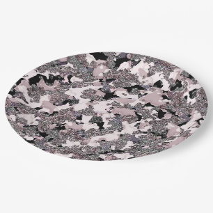 Assiettes En Carton Rose Argent & Beauté Noir Gloss Glamour Fille