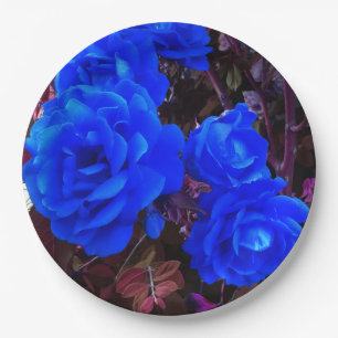 Assiettes En Carton Rose bleu