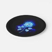 Assiettes En Carton Rose bleu brûlant (Angle)