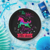 Assiettes En Carton Rose Cette Fille Aime Son Cheval (Fête)