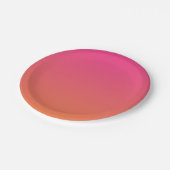 Assiettes En Carton Rosé clair à orange brillant dégradé solide (Angle)