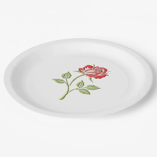 Assiettes En Carton Rose de couleur simple (Angle)