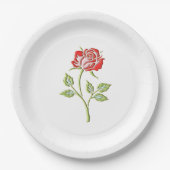 Assiettes En Carton Rose de couleur simple (Devant)